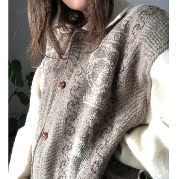 Wool woven blanket jacket / men’s XL - Picture 7 of 9